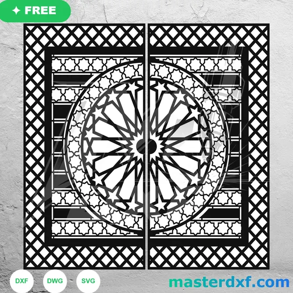 Free Moroccan Star Diamond Lattice DXF Panel for CNC DXF File